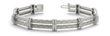White gold Diamond Pavé Round Stone Braided Band Bracelet with Prong Setting