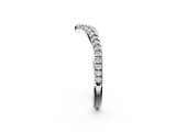 18K White Gold Pavé Round Diamond V-Shaped Chevron Band with Shared Prong Setting