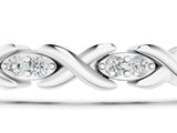 White gold Diamond Round Cut X-Link Tennis Bracelet with Prong Setting_1