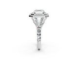 White gold Double Halo Asscher Cut Diamond Split Shank Engagement Ring with Four-Prong Setting_5