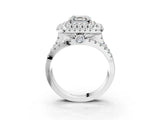 White gold Double Halo Asscher Cut Diamond Split Shank Pave Set Ring_6