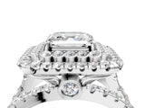 White gold Double Halo Asscher Cut Diamond Split Shank Pave Set Ring_7