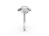 White gold Double Halo Asscher Diamond Pave Band with Four-Prong Setting_12