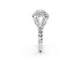 White gold Double Halo Cushion Cut Diamond Split Shank Engagement Ring with Four-Prong Setting_5