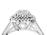 White gold Double Halo Cushion Cut Diamond Split Shank Engagement Ring with Four-Prong Setting_7