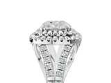 White gold Double Halo Cushion Cut Diamond Split Shank Engagement Ring with Four-Prong Setting_8