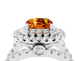 White gold Double Halo Cushion Cut Diamond Split Shank Pave Set Ring_4