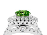 White gold Double Halo Cushion Cut Diamond Split Shank Pave Set Ring_4