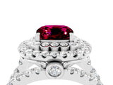 White gold Double Halo Cushion Cut Diamond Split Shank Pave Set Ring_4