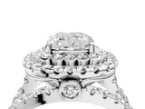 White gold Double Halo Cushion Cut Diamond Split Shank Pave Set Ring_7