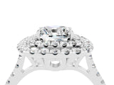 White gold Double Halo Cushion Cut Moissanite Pavé Band with Four-Prong Setting_4