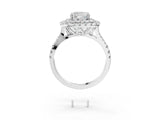 White gold Double Halo Cushion Cut Pave Split Shank Prong Set Ring_18