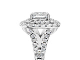 White gold Double Halo Cushion Cut Pave Split Shank Prong Set Ring_20