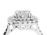 White gold Double Halo Cushion Diamond Pave Band with Four-Prong Setting_73