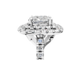 White gold Double Halo Cushion Diamond Pave Band with Four-Prong Setting_80