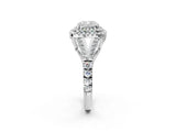 White gold Double Halo Cushion-Shaped Split Shank Diamond Ring with Prong Setting_22