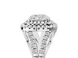 White gold Double Halo Cushion-Shaped Split Shank Diamond Ring with Prong Setting_25