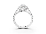 White gold Double Halo Emerald Cut Diamond Split Shank Engagement Ring with Four-Prong Setting_6