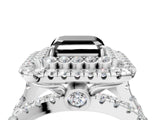 White gold Double Halo Fancy Black Asscher Cut Diamond Split Shank Pave Set Ring_7