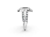 White gold Double Halo Fancy Black Asscher Cut Diamond Split Shank Prong Setting Ring_2