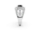 White gold Double Halo Fancy Black Cushion Cut Diamond Split Shank Pave Set Ring_5