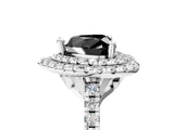 White gold Double Halo Fancy Black Heart Cut Diamond Pavé Band with Four-Prong Setting_5