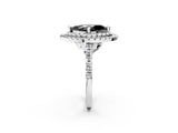 White gold Double Halo Fancy Black Marquise Cut Diamond Pavé Band with Four-Prong Setting_2