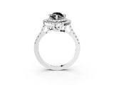 White gold Double Halo Fancy Black Marquise Cut Diamond Pavé Band with Four-Prong Setting_3