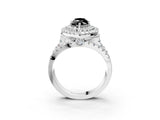 White gold Double Halo Fancy Black Marquise Cut Diamond Split Shank Pave Set Ring_6