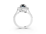 White gold Double Halo Fancy Black Oval Cut Diamond Pavé Band with Four-Prong Setting_3