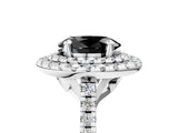 White gold Double Halo Fancy Black Oval Cut Diamond Pavé Band with Four-Prong Setting_5