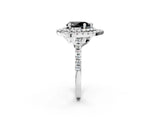 White gold Double Halo Fancy Black Pear Cut Diamond Pavé Band with Four-Prong Setting_2