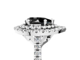 White gold Double Halo Fancy Black Pear Cut Diamond Pavé Band with Four-Prong Setting_5