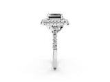 White gold Double Halo Fancy Black Princess Cut Diamond Pavé Band with Four-Prong Setting_14