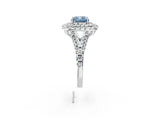 White gold Double Halo Fancy Blue Cushion  Cut Pave Split Shank Prong Set Ring_17