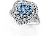 White gold Double Halo Fancy Blue Heart  Cut Pave Split Shank Prong Set Ring_16