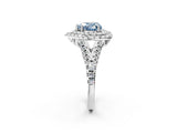 White gold Double Halo Fancy Blue Heart  Cut Pave Split Shank Prong Set Ring_17