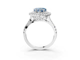 White gold Double Halo Fancy Blue Heart  Cut Pave Split Shank Prong Set Ring_18