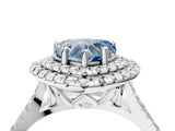 White gold Double Halo Fancy Blue Heart  Cut Pave Split Shank Prong Set Ring_19