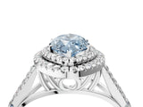 White gold Double Halo Fancy Blue Marquise Cut Diamond Split Shank Engagement Ring with Four-Prong Setting_31