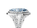 White gold Double Halo Fancy Blue Marquise Cut Diamond Split Shank Engagement Ring with Four-Prong Setting_32