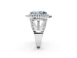 White gold Double Halo Fancy Blue Marquise Cut Diamond Split Shank Pave Set Ring_5