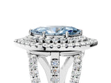 White gold Double Halo Fancy Blue Marquise Cut Diamond Split Shank Pave Set Ring_8