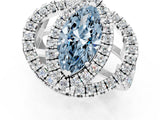 White gold Double Halo Fancy Blue Marquise Cut Diamond Split Shank Prong Setting Ring_1