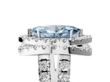 White gold Double Halo Fancy Blue Marquise Cut Diamond Split Shank Prong Setting Ring_5