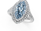 White gold Double Halo Fancy Blue Marquise  Cut Diamond Split Shank Ring with Four Prong Setting_22
