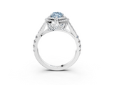 White gold Double Halo Fancy Blue Marquise  Cut Diamond Split Shank Ring with Four Prong Setting_24