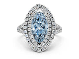 White gold Double Halo Fancy Blue Marquise  Cut Pave Split Shank Prong Set Ring_15