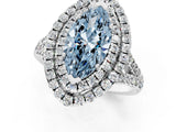 White gold Double Halo Fancy Blue Marquise  Cut Pave Split Shank Prong Set Ring_16