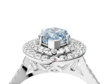 White gold Double Halo Fancy Blue Marquise  Cut Pave Split Shank Prong Set Ring_19